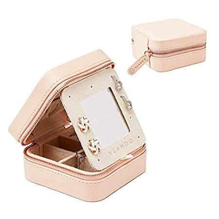 人気新品入荷 ソフトpuレザー木製ミニミラージュエリーストレージケース トラベルジュエリーボックスオーガナイザー Vlando 海外から日本未入荷の人気アイテムを直輸入 ジッパー付き イヤリン ブレスレット レディースアクセサリー Prperformancefitness Com