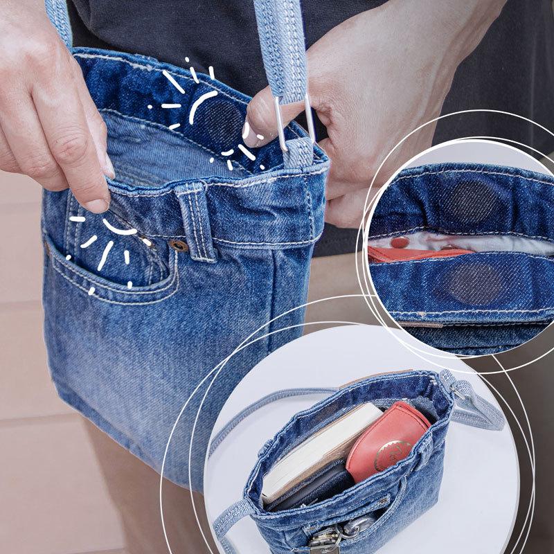 【送料無料】UK Trident デニム ミニショルダーバッグ レディース 斜めがけ 手作り おしゃれ　ジーンズ生地 デニムバッグ |  | 06