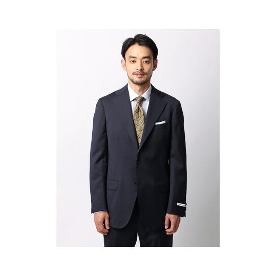 【スーツスクエア】メンズ スーツ 3つボタン Loro Piana 365 無地 TR27 ネイビー系の画像