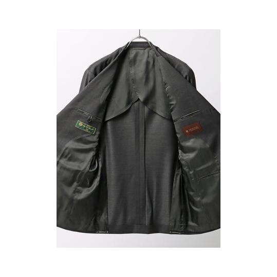 【スーツスクエア】メンズ スーツ 3つボタン Loro Piana 365 無地 TR27 グレー系の画像