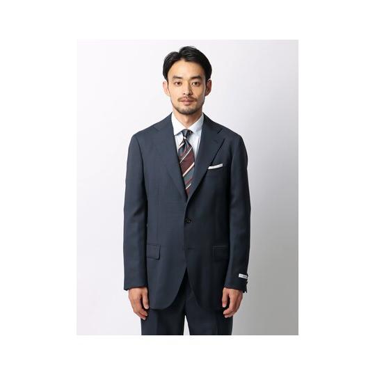 【スーツスクエア】メンズ スーツ 3つボタン Loro Piana  ZELANDER グレンチェック TR27 ネイビー系の画像