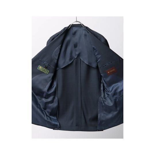 【スーツスクエア】メンズ スーツ 3つボタン Loro Piana  ZELANDER グレンチェック TR27 ネイビー系の画像