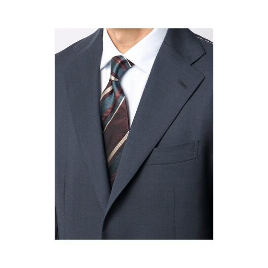 【スーツスクエア】メンズ スーツ 3つボタン Loro Piana  ZELANDER グレンチェック TR27 ネイビー系の画像