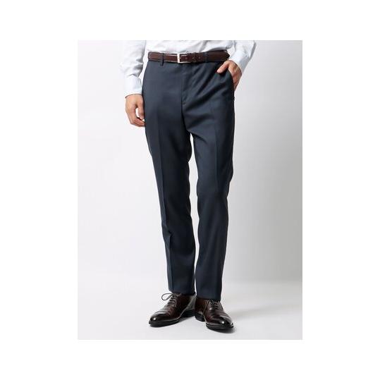 【スーツスクエア】メンズ スーツ 3つボタン Loro Piana  ZELANDER グレンチェック TR27 ネイビー系の画像
