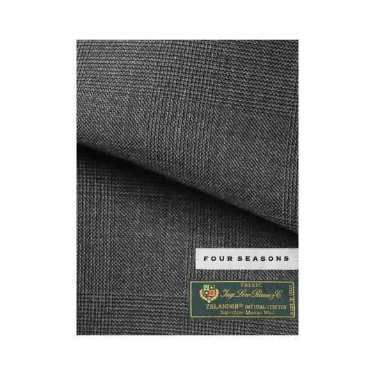 【スーツスクエア】メンズ スーツ 3つボタン Loro Piana  ZELANDER グレンチェック TR27 グレー系の画像