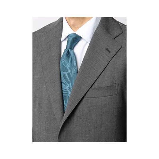 【スーツスクエア】メンズ スーツ 3つボタン Loro Piana  ZELANDER グレンチェック TR27 グレー系の画像