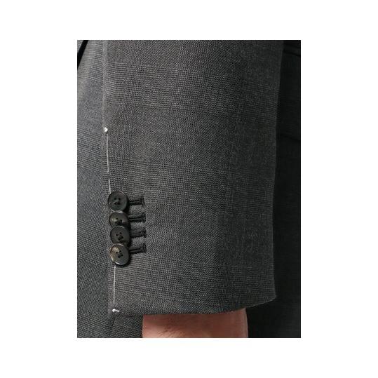 【スーツスクエア】メンズ スーツ 3つボタン Loro Piana  ZELANDER グレンチェック TR27 グレー系の画像