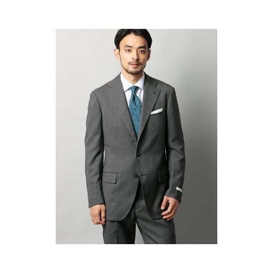 【スーツスクエア】メンズ スーツ 3つボタン Loro Piana  ZELANDER グレンチェック TR27 グレー系の画像