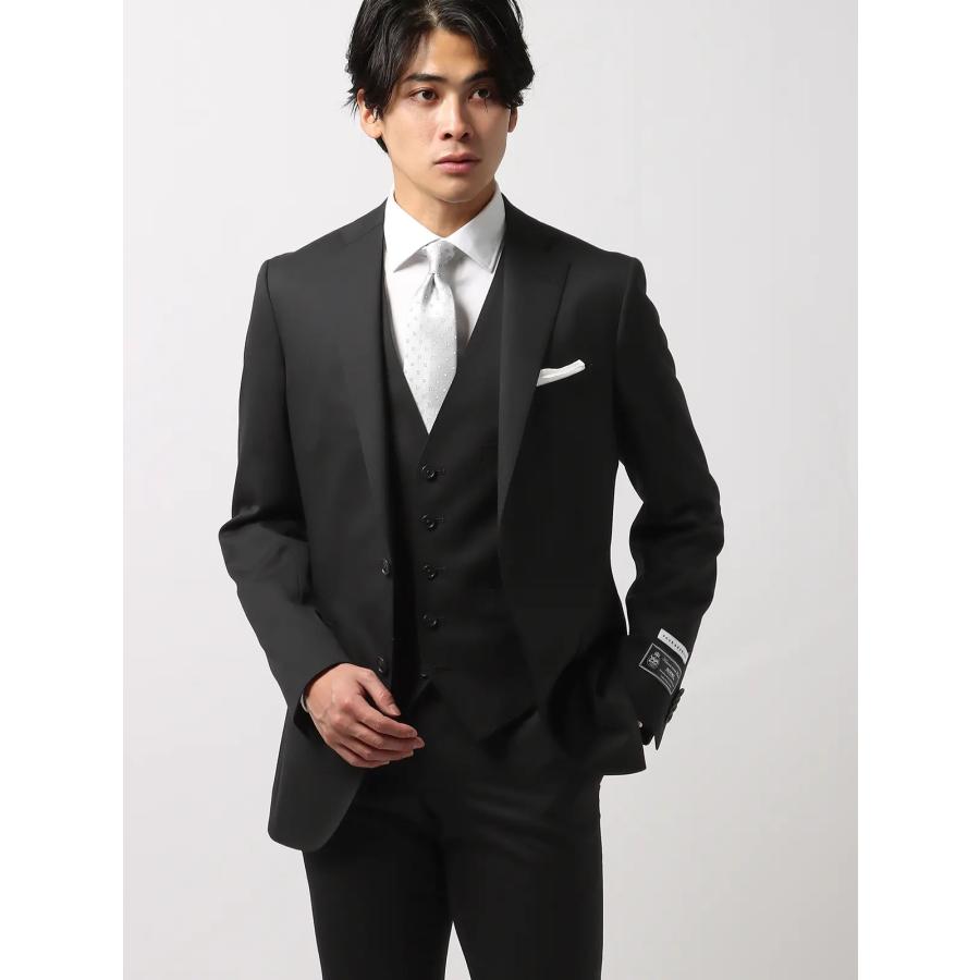 【スーツスクエア】メンズ スーツ スリーピース 2つボタン FORMAL 無地 FIT CH22 ブラックの画像
