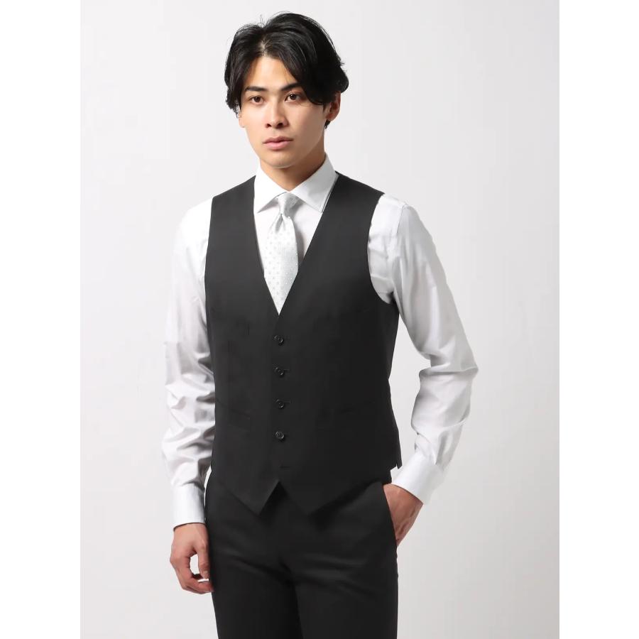 【スーツスクエア】メンズ スーツ スリーピース 2つボタン FORMAL 無地 FIT CH22 ブラックの画像