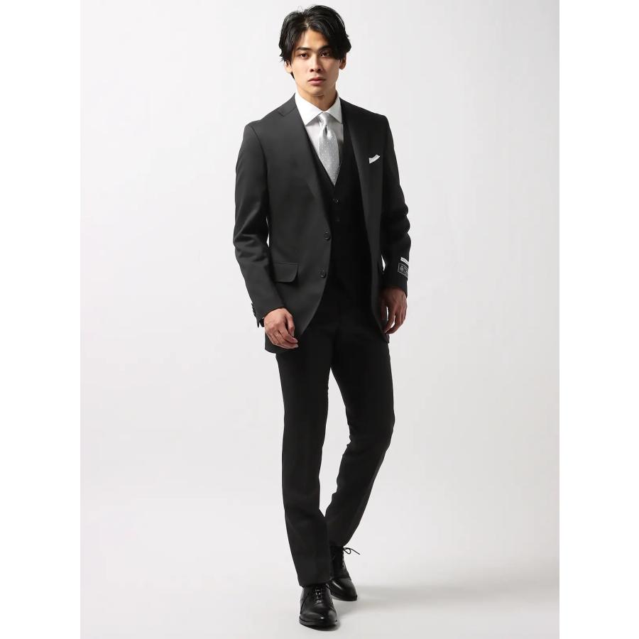 【スーツスクエア】メンズ スーツ スリーピース 2つボタン FORMAL 無地 FIT CH22 ブラックの画像