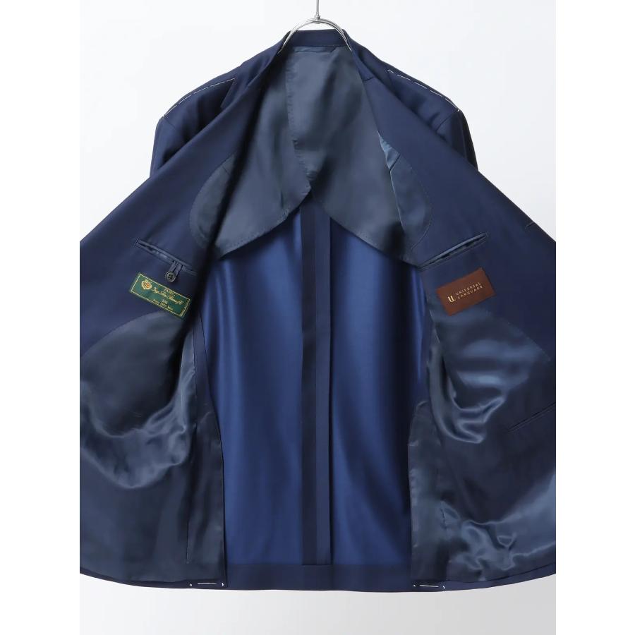 【スーツスクエア】メンズ スーツ 3つボタン Loro Piana 365 無地 TR24 ブルー系の画像