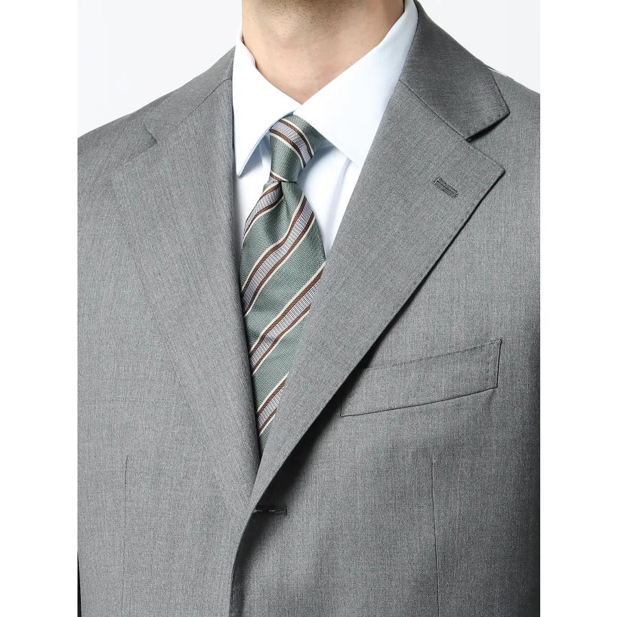 【スーツスクエア】メンズ スーツ 3つボタン Loro Piana 365 無地 TR24 グレー系の画像