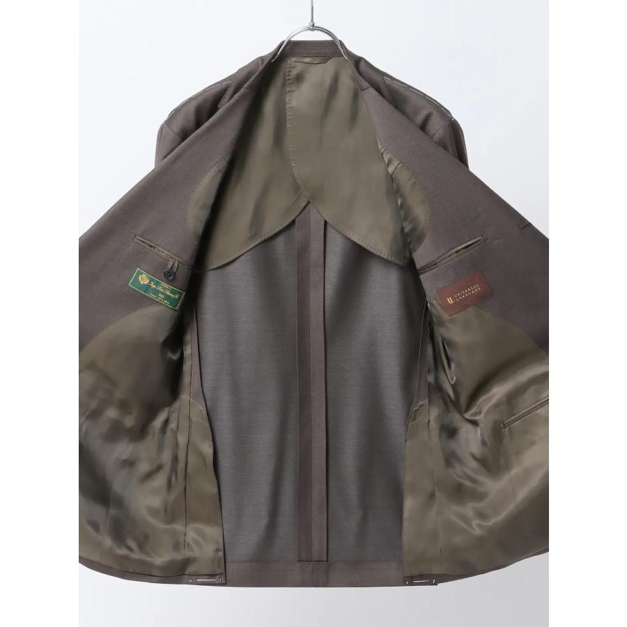 【スーツスクエア】メンズ スーツ 3つボタン Loro Piana 365 無地 TR24 ブラウン系の画像