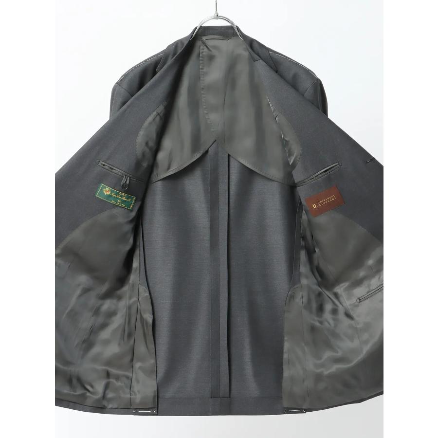 【スーツスクエア】メンズ スーツ 3つボタン Loro Piana 365 無地 TR24 グレー系の画像