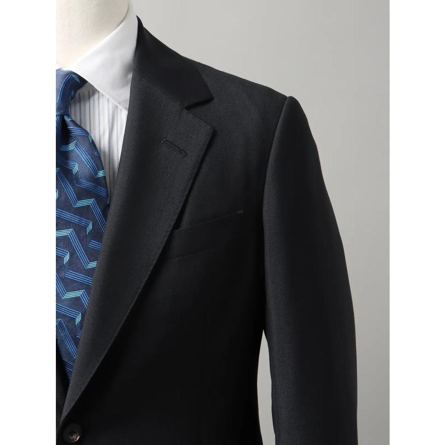 【スーツスクエア】メンズ FUMIYA HIRANO スーツ 2つボタン 尾州 ウールモヘア 無地 FH01 ネイビー系の画像