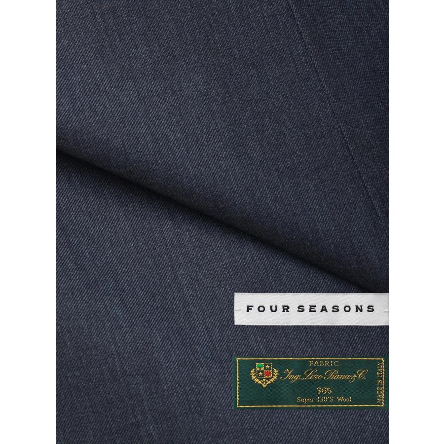 【スーツスクエア】メンズ スーツ 3つボタン Loro Piana 365 無地 TR27 ブルー系の画像