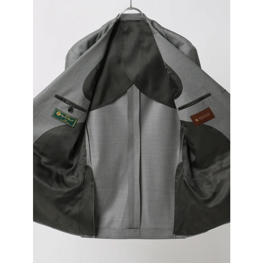 【スーツスクエア】メンズ スーツ 3つボタン Loro Piana 365 無地 TR27 グレー系の画像