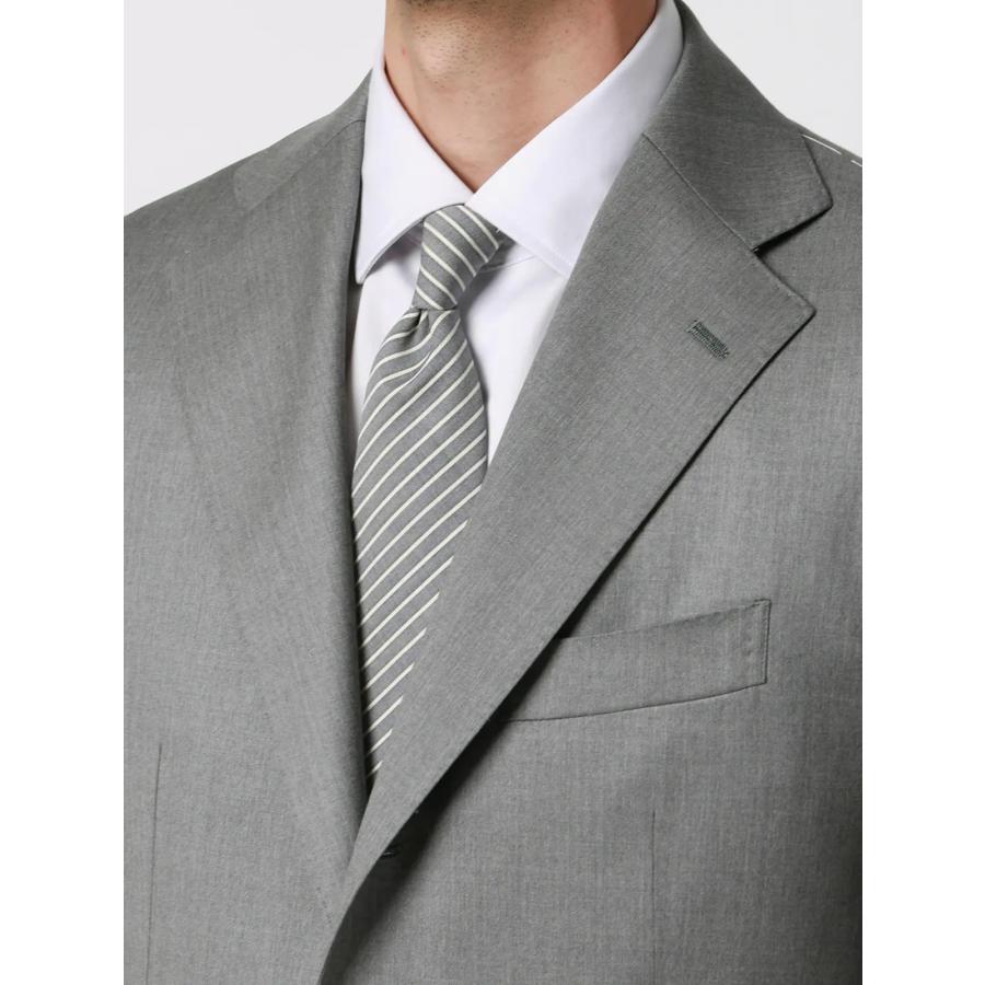 【スーツスクエア】メンズ スーツ 3つボタン Loro Piana 365 無地 TR27 グレー系の画像