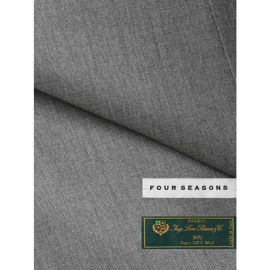 【スーツスクエア】メンズ スーツ 3つボタン Loro Piana 365 無地 TR27 グレー系の画像