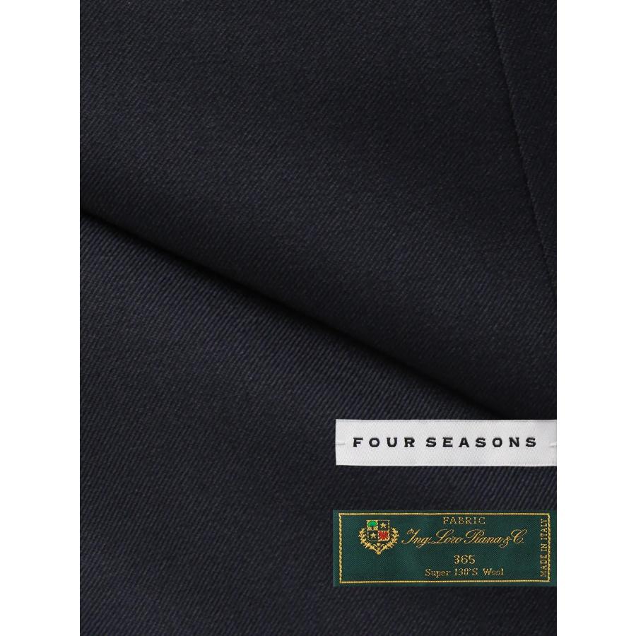 【スーツスクエア】メンズ スーツ 3つボタン Loro Piana 365 無地 TR27 ネイビー系の画像
