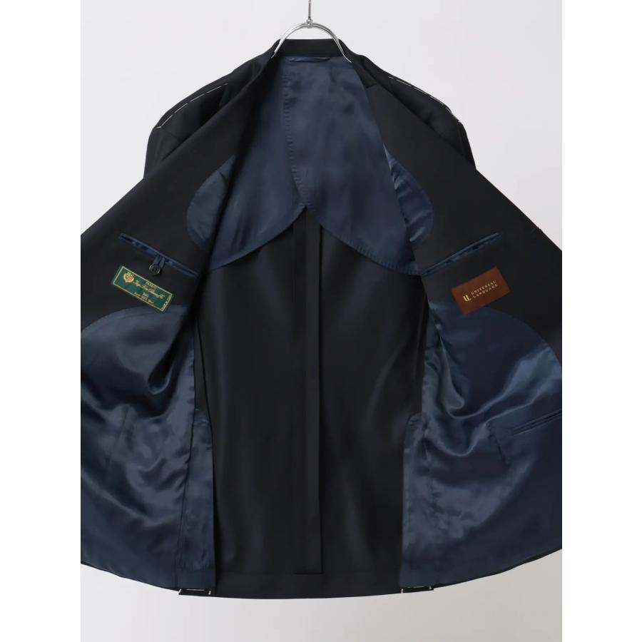 【スーツスクエア】メンズ スーツ 3つボタン Loro Piana 365 無地 TR27 ネイビー系の画像