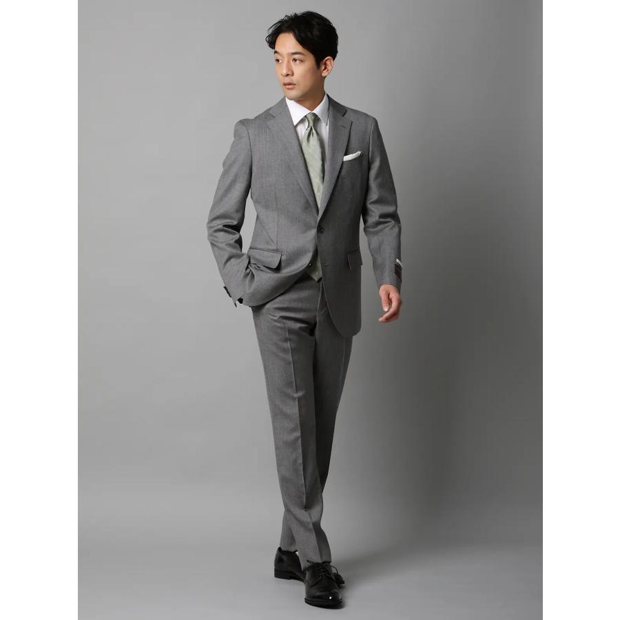 【スーツスクエア】メンズ スーツ 2つボタン CANONICO 21μPRUNELLE 無地 CH25 グレー系の画像