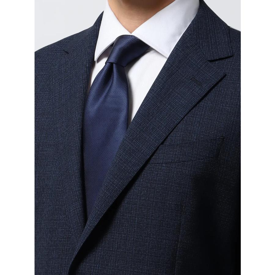 【スーツスクエア】メンズ スーツ 2つボタン CANONICO Rustic Tropical マイクロパターン CH24 ブルー系の画像