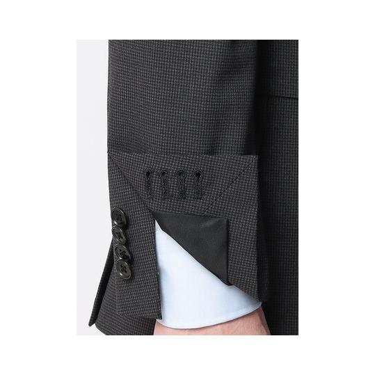【スーツスクエア】メンズ 伸びるスーツ ツーパンツ ウォッシャブル ストレッチ 2つボタン ハウンドトゥース CH22 グレー系の画像