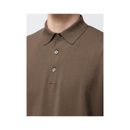 ATON ブラウン ポロシャツ　ポロニット　日本製 FRESCA KNIT | HAIF SLEEVE POLO SWEATER – ATON | エイトン