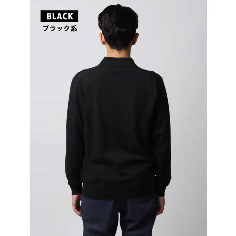 SUIT SQUARE 【スーツスクエア】メンズ オフィニット ポロニット 長袖