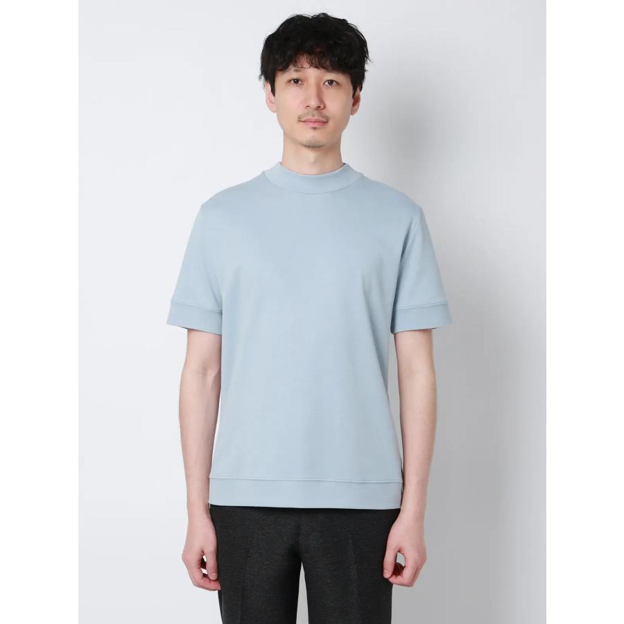 【スーツスクエア】メンズ オフィT Tシャツ 半袖 ウォッシャブル 吸水速乾 UVカット プレーティング天竺 無地 ブルー系 | SUIT SQUARE | 01