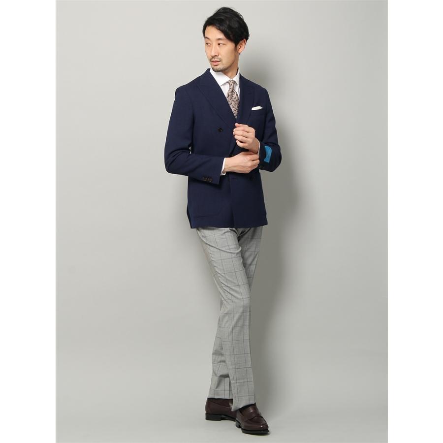 つボタン CANONICO LYCRAブレンドウールストレッチ メッシュダブル