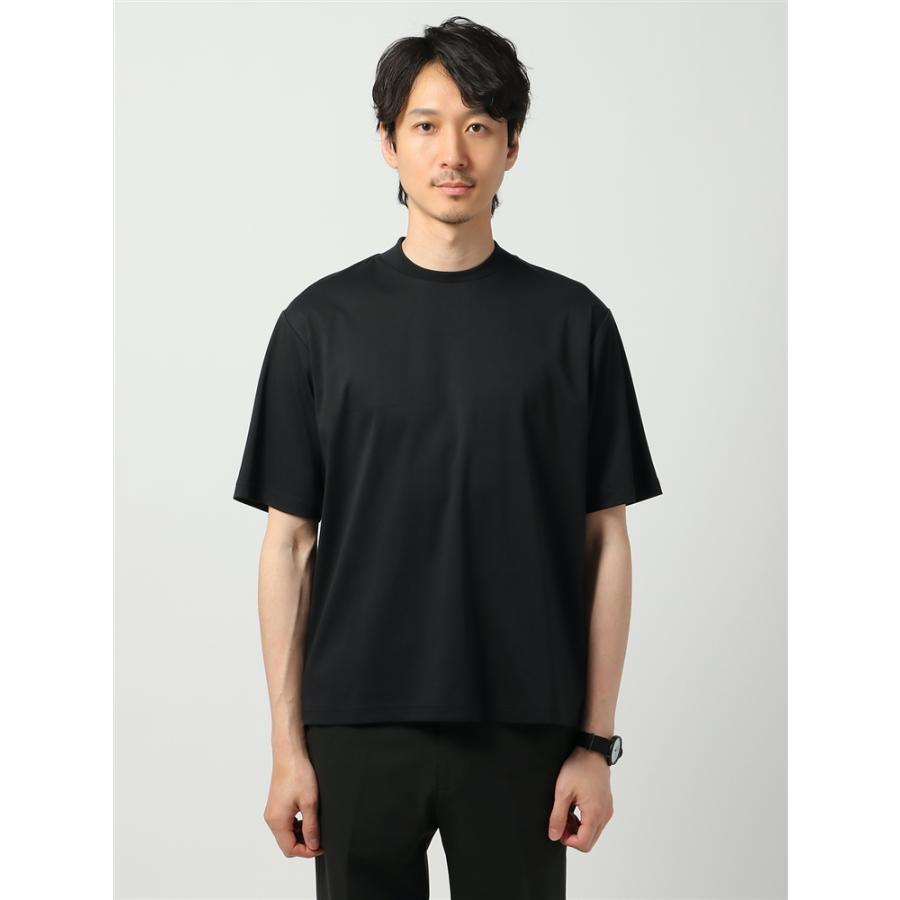 【スーツスクエア】メンズ Tシャツ クルーネック ウォッシャブル シルケットスムース COMMUTECH ビジネス カジュアル クールビズ ブラック｜uktsc｜03