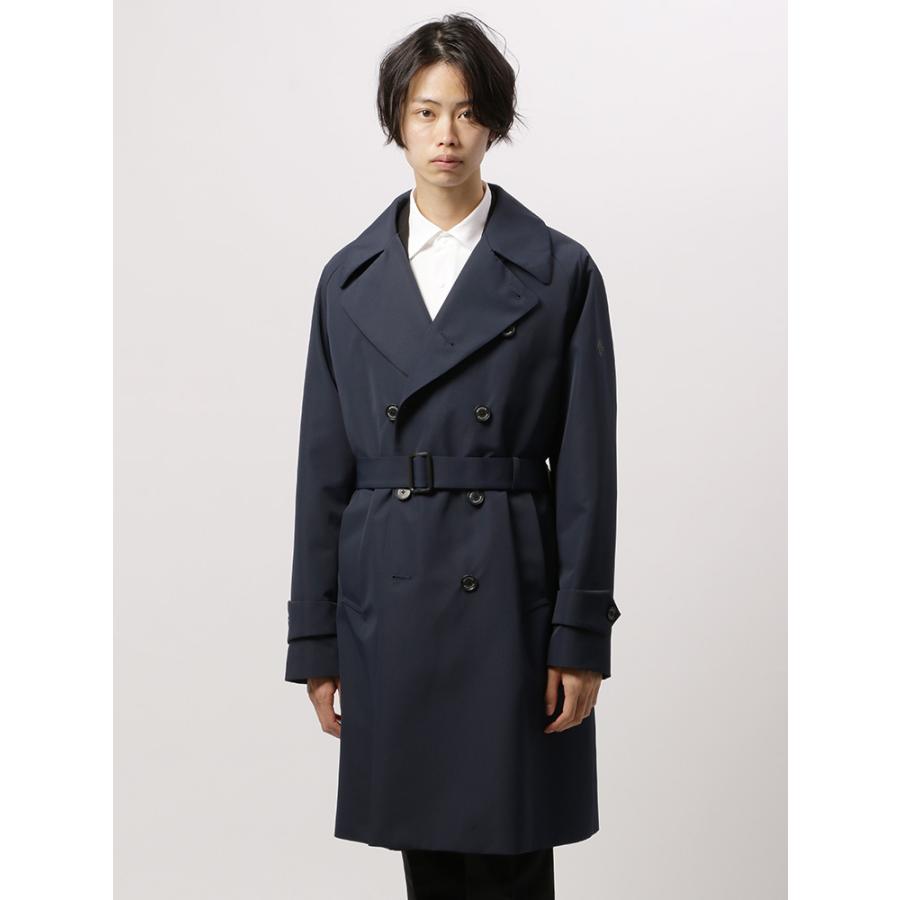 コート アウター メンズ 秋冬 Descente 撥水 ポリエステルラミネートフーディーダブルトレンチコート ネイビー ザ スーツカンパニーpaypayモール店 通販 Paypayモール