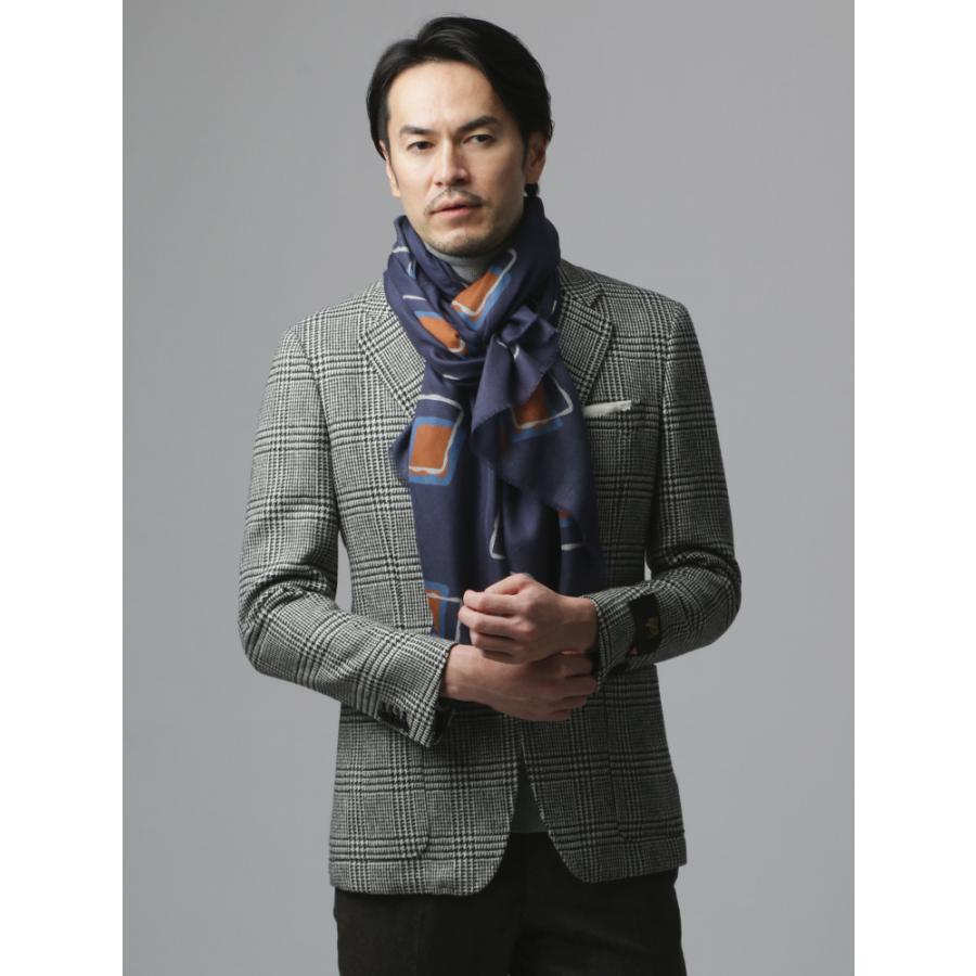 ストール マフラー メンズ Altea レーヨン スクエア柄大判ストール ネイビー ザ スーツカンパニーpaypayモール店 通販 Paypayモール