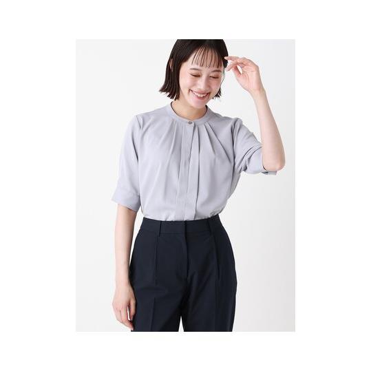 美品 23区 五分袖 ブラウス カットソー ストレッチジョーゼット t 