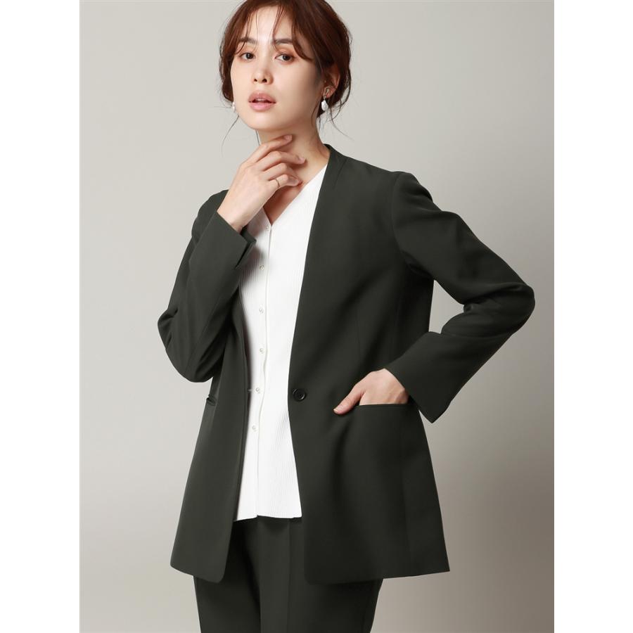 【新品未使用】タグ付　デレガント　スーツ　セットアップ　ノーカラー　洗濯可　40 GeeRA セットアップ 「2点セット」ウォッシャブル/防シワ/UV