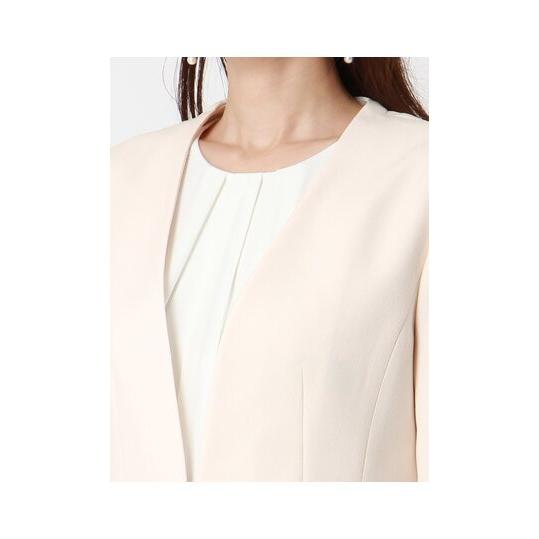 スーツスクエア　レディーススーツ上下セット　ベージュ系 SUIT SQUARE（スーツスクエア） 【スーツスクエア】レディース Vカラー