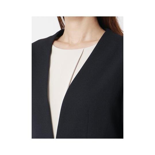 美品✨ボールジィ 40 洗える ノーカラーＶネックジャケット グレージュ UVカット / 接触冷感 / 吸水速乾】スマートビューティストレッチ