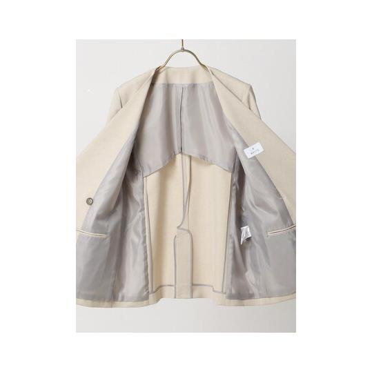 ベージュの春用ジャケット スーツスクエア】レディース ジャケット ベージュ Vカラー