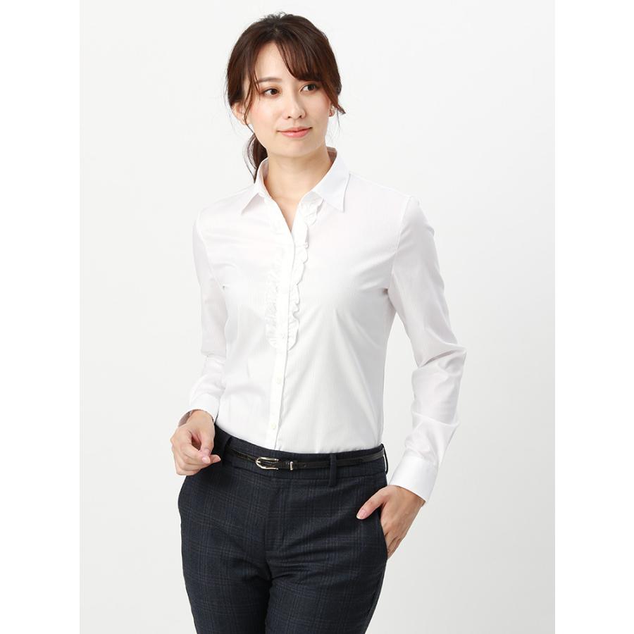 シャツ ブラウス レディース Destyle Easy Care Stretch Blouse フリル スキッパーカラー ホワイト ザ スーツカンパニーpaypayモール店 通販 Paypayモール