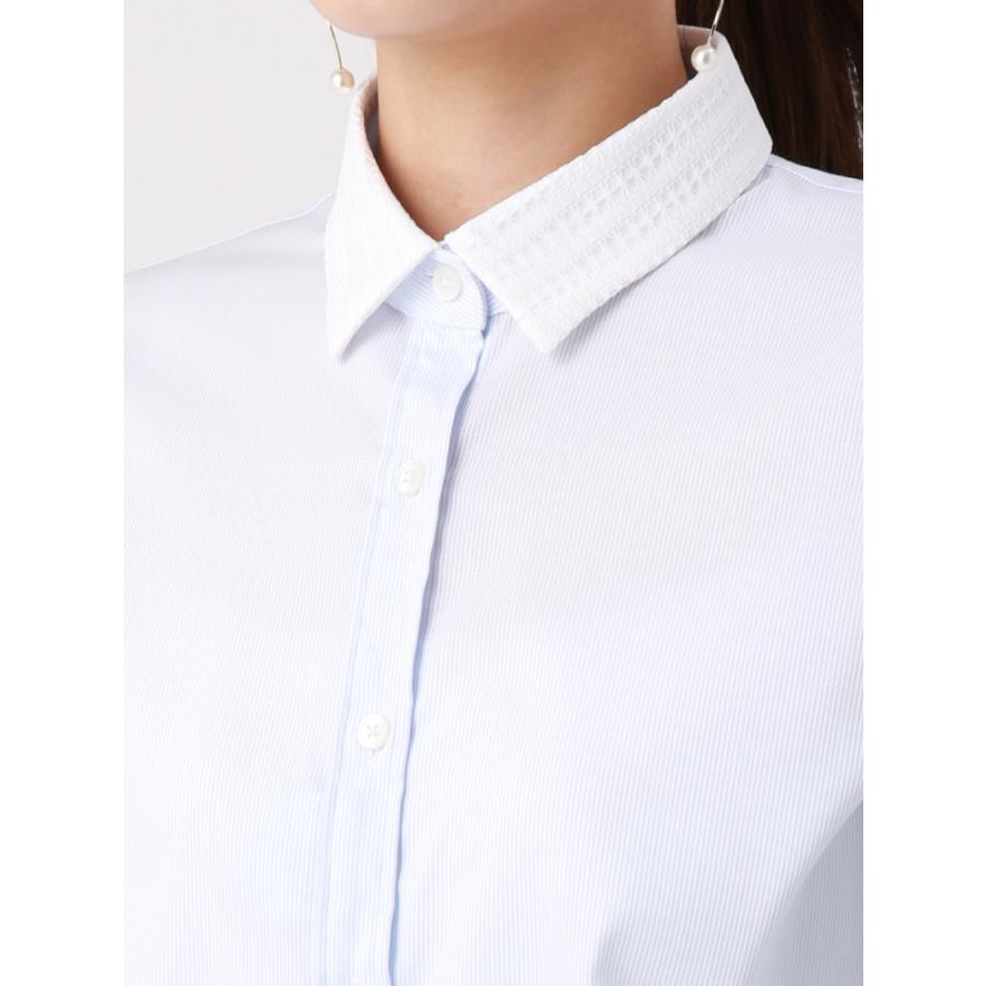 シャツ ブラウス レディース Easy Care Stretch Blouse レースクレリック ストライプ ホワイト ブルー ザ スーツカンパニーpaypayモール店 通販 Paypayモール