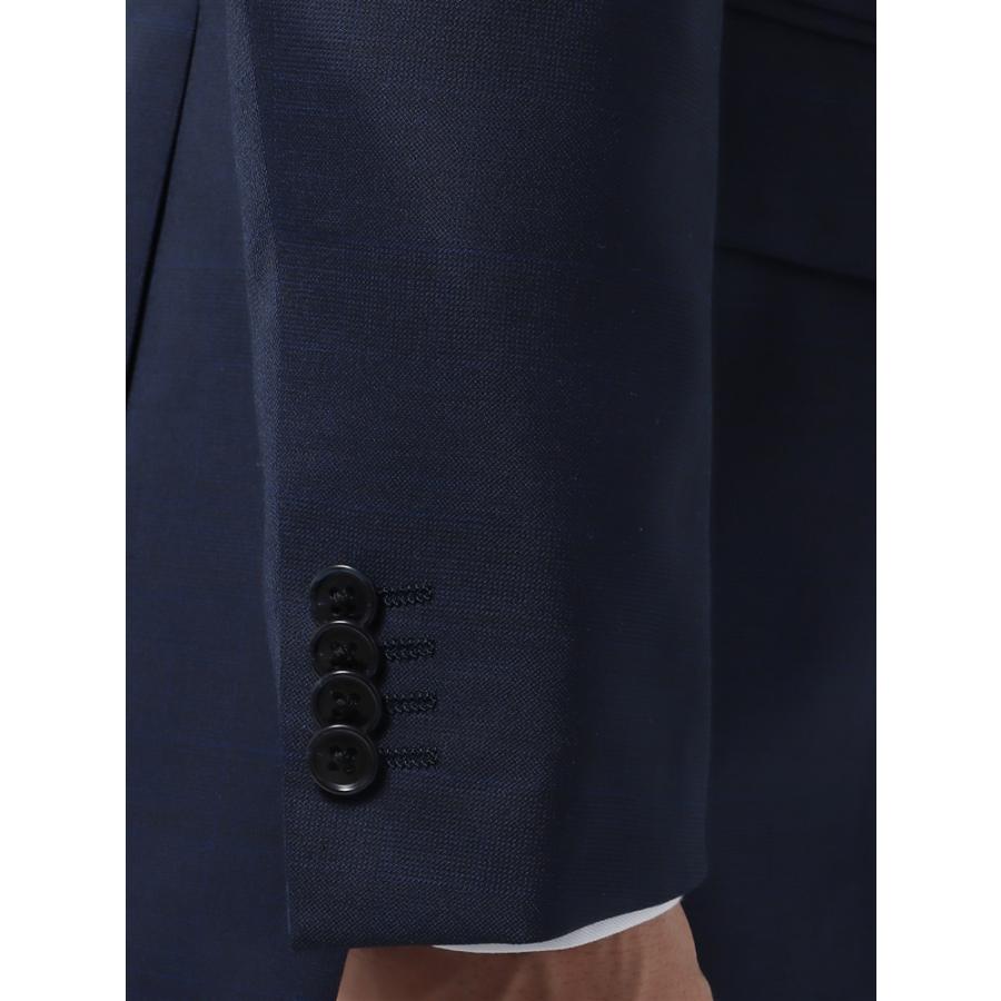 【スーツスクエア】メンズ WEB限定 スーツ 2つボタン チェック FIT CH22 ブルー｜uktsc｜08