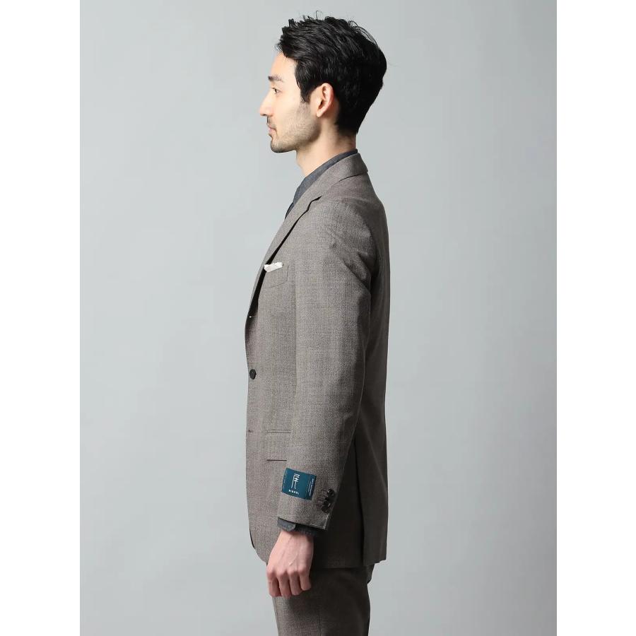 【スーツスクエア】メンズ スーツ 3つボタン 尾州 HAND MADE 無地 TR24 ベージュ系の画像