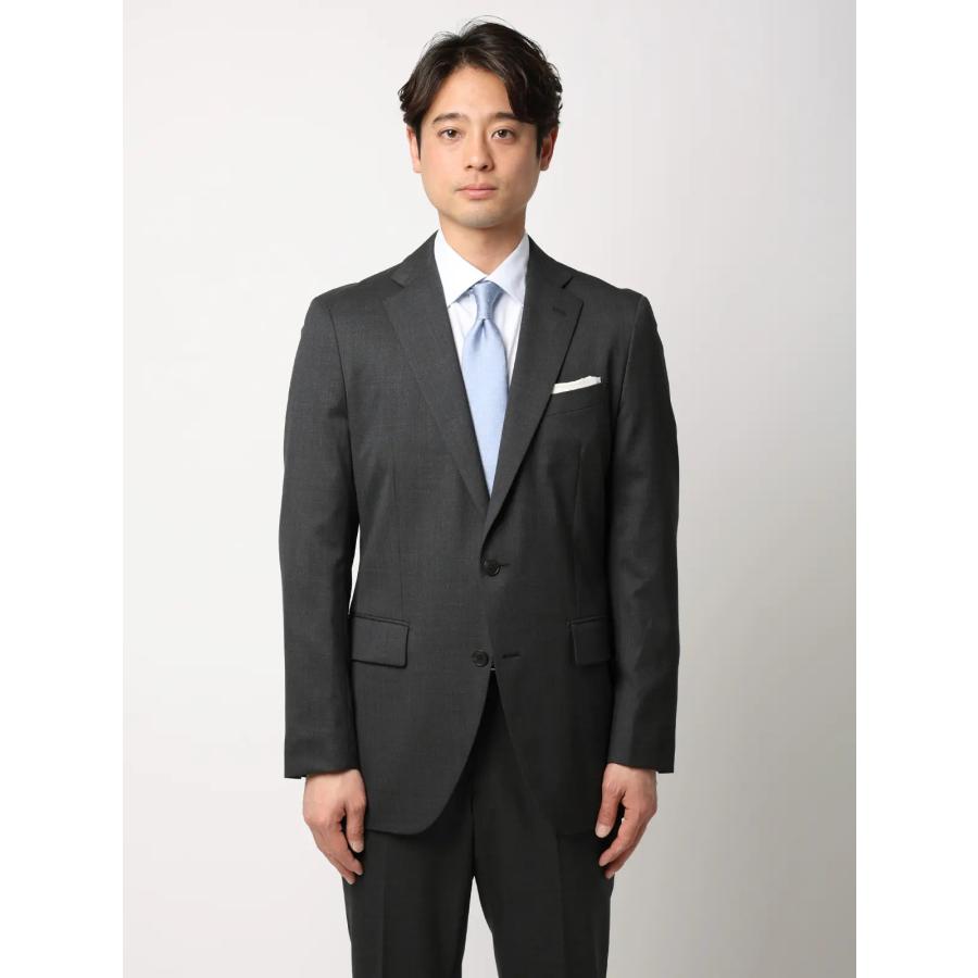 【スーツスクエア】メンズ スーツ ウォッシャブル 2つボタン Premium Wool Blend 無地 CH25 グレー系の画像