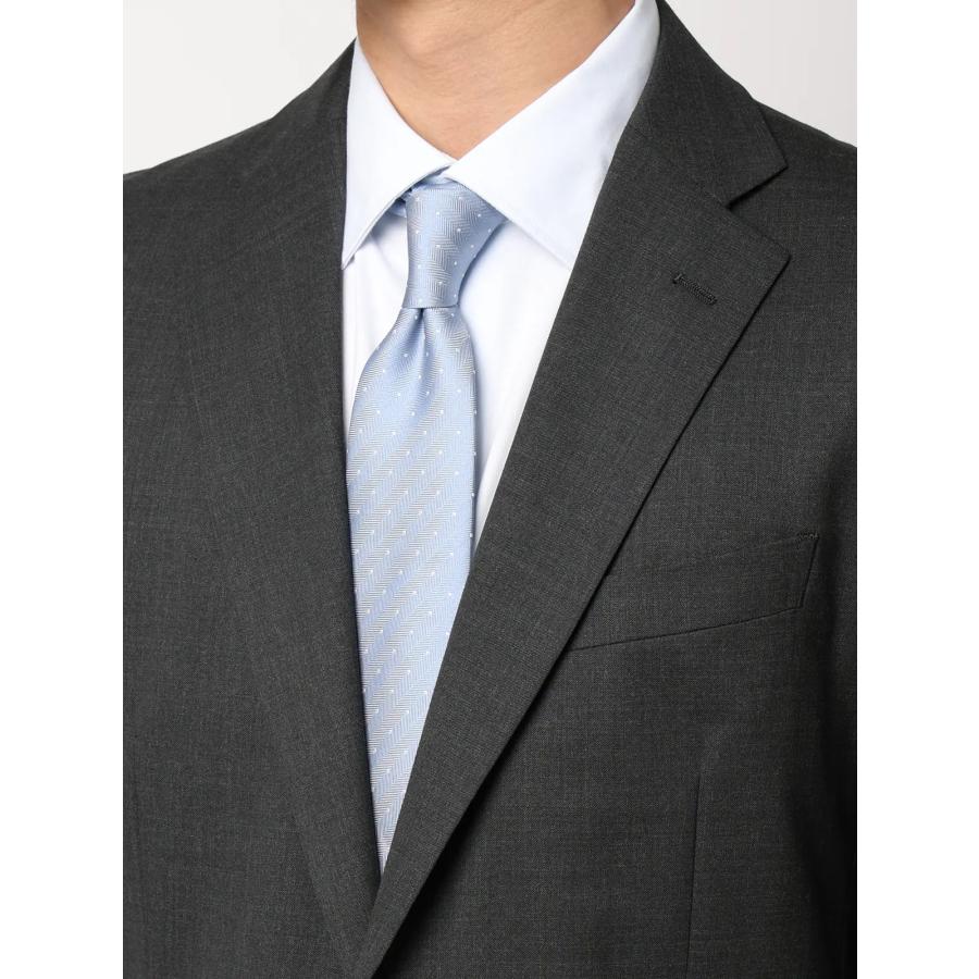 【スーツスクエア】メンズ スーツ ウォッシャブル 2つボタン Premium Wool Blend 無地 CH25 グレー系の画像