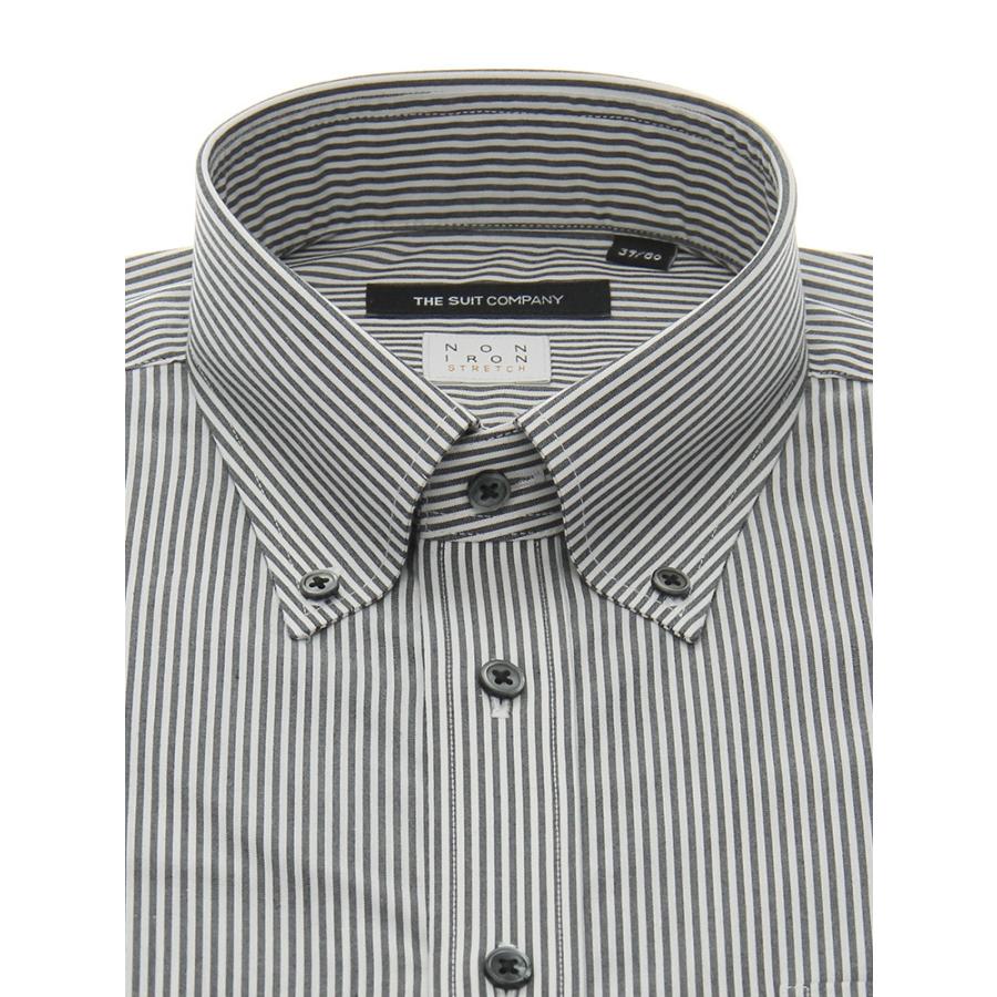 Basic Non Iron Stretch ボタンダウンカラードレスシャツ ストライプ ミディアムグレー ザ スーツカンパニーpaypayモール店 通販 Paypayモール