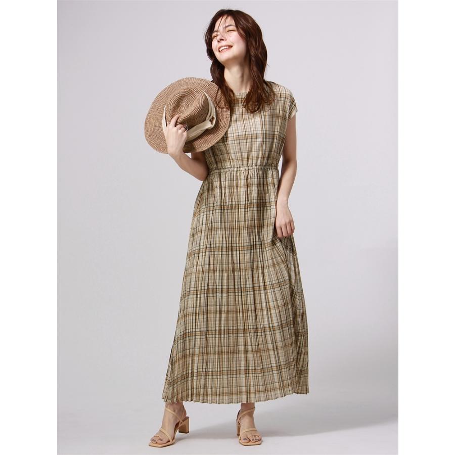 手数料安い Le Glazik ローンチェック フレンチスリーブプリーツワンピース キャメル ザ スーツカンパニーpaypayモール店 通販 Paypayモール 爆安プライス Www Doctor Plan Com