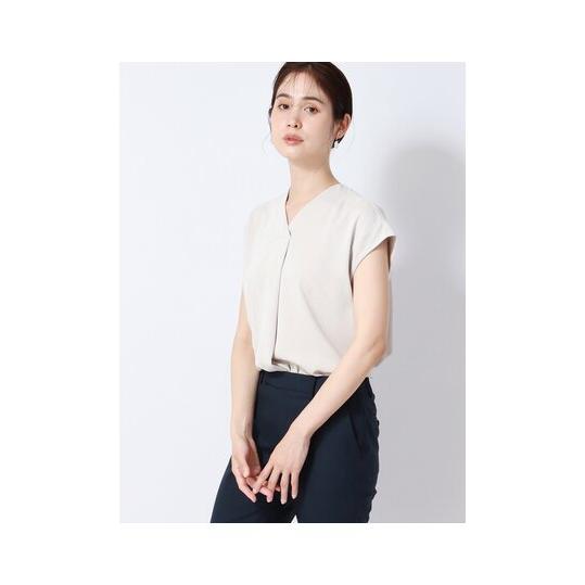 ☆BEIGE.☆サマーブラウス　フレンチスリーブ　32 新品 シアーカットジャカード フレンチスリーブブラウス(トップス